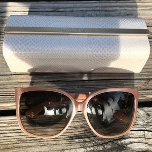NWOT Jimmy Choo Oversized Brown Opal Sunglasses